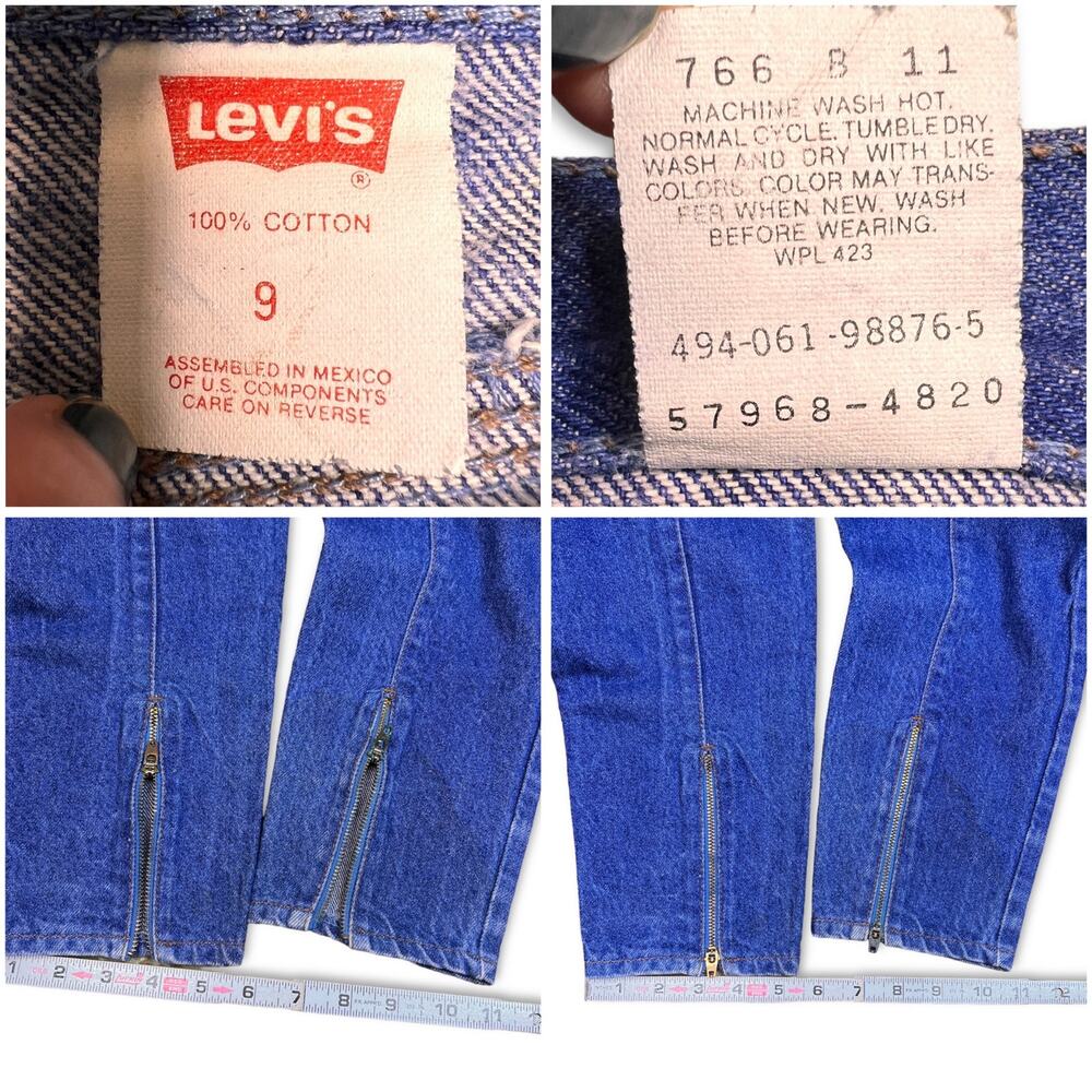 Vintage 80s Native Blue Levi’s Jeans | Size 9 / 26 x 30 | Skinny Ankle Zipper - Picture 6 of 9